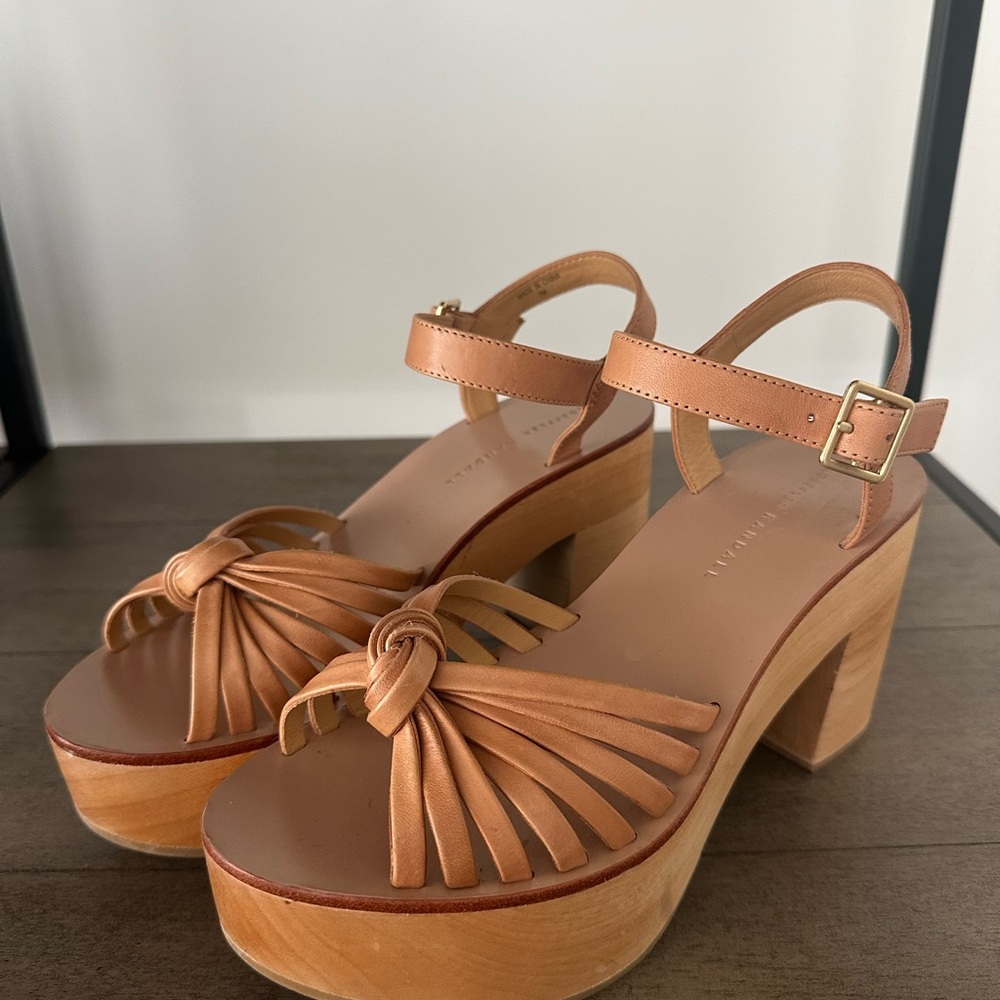 Loeffler Randall Knotted Leather Platform Sandals size 7